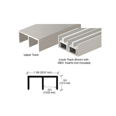 CRL Brushed Nickel "Standard" Aluminum Upper or Lower Channel