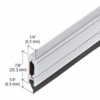A close-up view of a 36-inch CRL entrance door sweep featuring a clear anodized finish and detailed dimensional measurements.