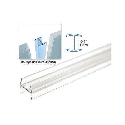 CRL Clear Copolymer Strip for 180º Glass-to-Glass Joints - 1/2" (12mm) Tempered Glass