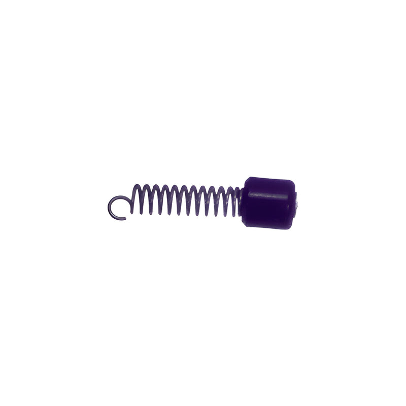 A black CRL currency retainer clip featuring a coiled spring attached to a cylindrical base.