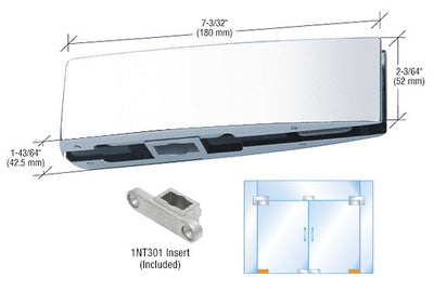 CRL Polished Stainless Curved Bottom Door Patch with 1NT301 Insert