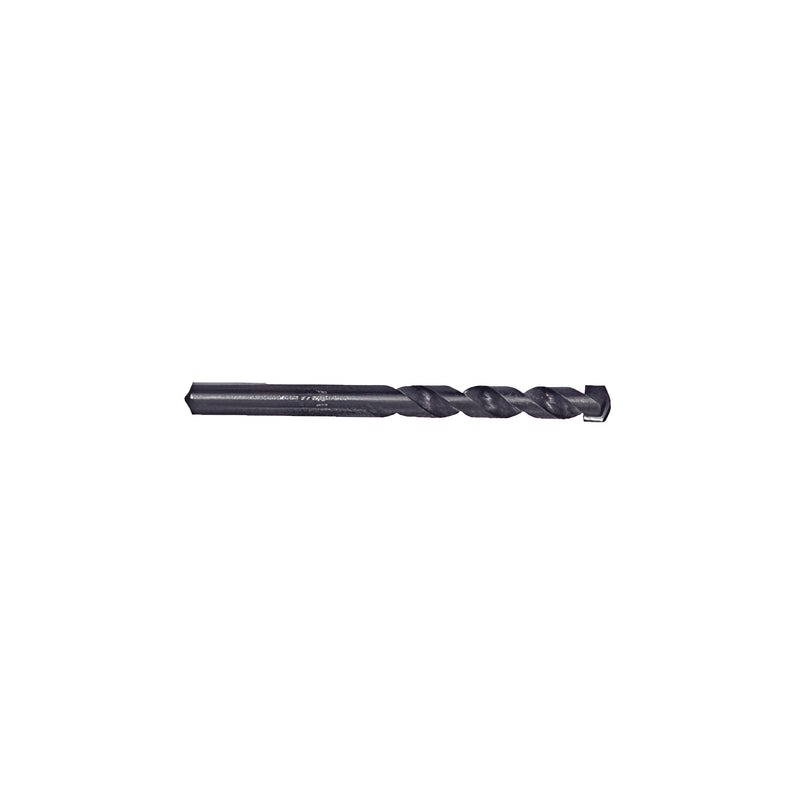 A side view of a 1/4-inch alloy steel Cyclo-Impak drill bit with a round shank.