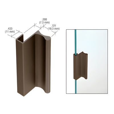 CRL Dark Bronze 3" Aluminum Pull with 7/16" Lip for Sliding Glass and Panel Door