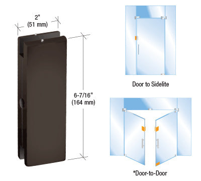 CRL Dark Bronze AMR Series Sidelite or Glass Door Mounted Keeper