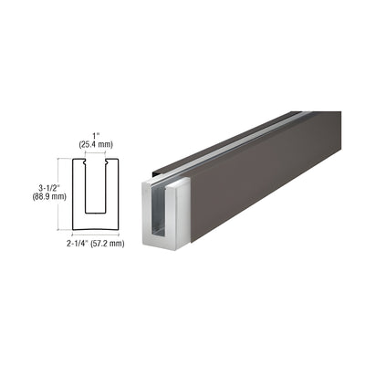 CRL Dark Bronze Anodized Custom B5L Series Low Profile Square Base Shoe Undrilled for 1/2" to 5/8" Glass