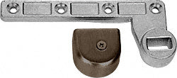 A dark bronze 3/4 inch offset bottom arm for floor closers shown with its mounting plate and hardware.
