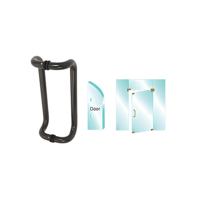 CRL Dark Bronze 12" Glass Mounted Offset Pull Handle