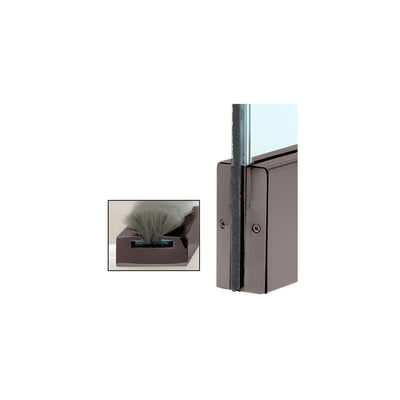 CRL Dark Bronze Weatherstrip Kit with Clear Polycarbonate Channel for 2" Square Low Profile Rail
