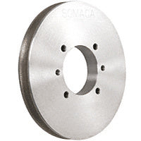 A circular Somaca diamond pencil edge wheel with a central mounting hole and six bolt holes.