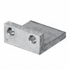 A single aluminum division bar anchor featuring two pre-drilled mounting holes.