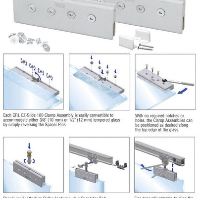 CRL EZ-Slide 180 Clamps and Bottom Guide