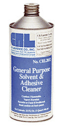 A 32 oz. metal can of CRL General Purpose Solvent and Adhesive Cleaner with a blue and white label.