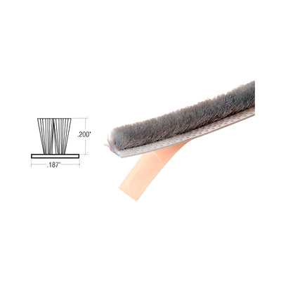 CRL Gray .187" Backing Width Adhesive Backed Windo-Pile - 1100' Roll