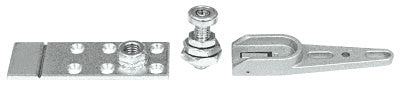 The CRL heavy-duty bottom pivot set includes a mounting plate, adjustable pivot pin, and a metal arm for aluminum storefront doors.