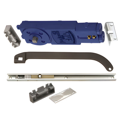 CRL Jackson® Adjustable Spring Power Multi Size 105º No Hold Open Overhead Concealed Closer with "S" Offset Slide-Arm Hardware Package Dark Bronze