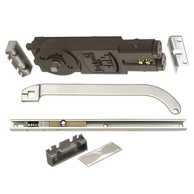 CRL Jackson® Satin Aluminum Regular Duty Spring 105º No Hold Open Overhead Concealed Closer With "S" Offset Slide-Arm Hardware Package