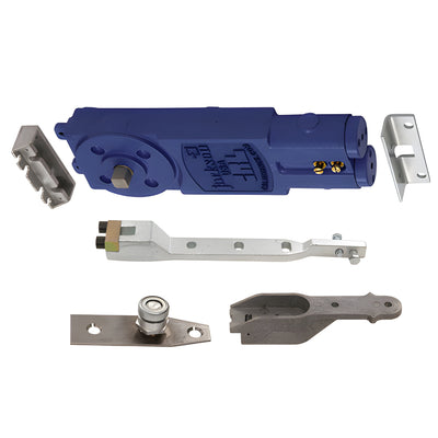 CRL Jackson® Adjustable Spring Power 90º No Hold Open Overhead Concealed Closer with "AP" Hardware Package for 1" Top Rail