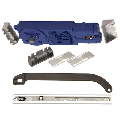 CRL Jackson® Adjustable Spring Power Multi Size 105º No Hold Open Overhead Concealed Closer With "P" Offset Slide-Arm Hardware Package Dark Bronze