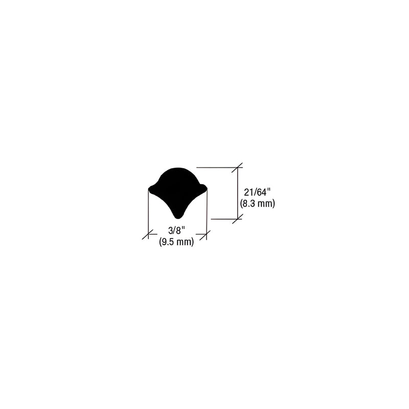 A technical diagram shows the cross-section profile and dimensions of a black EPDM locking strip for two-piece weatherstrips.