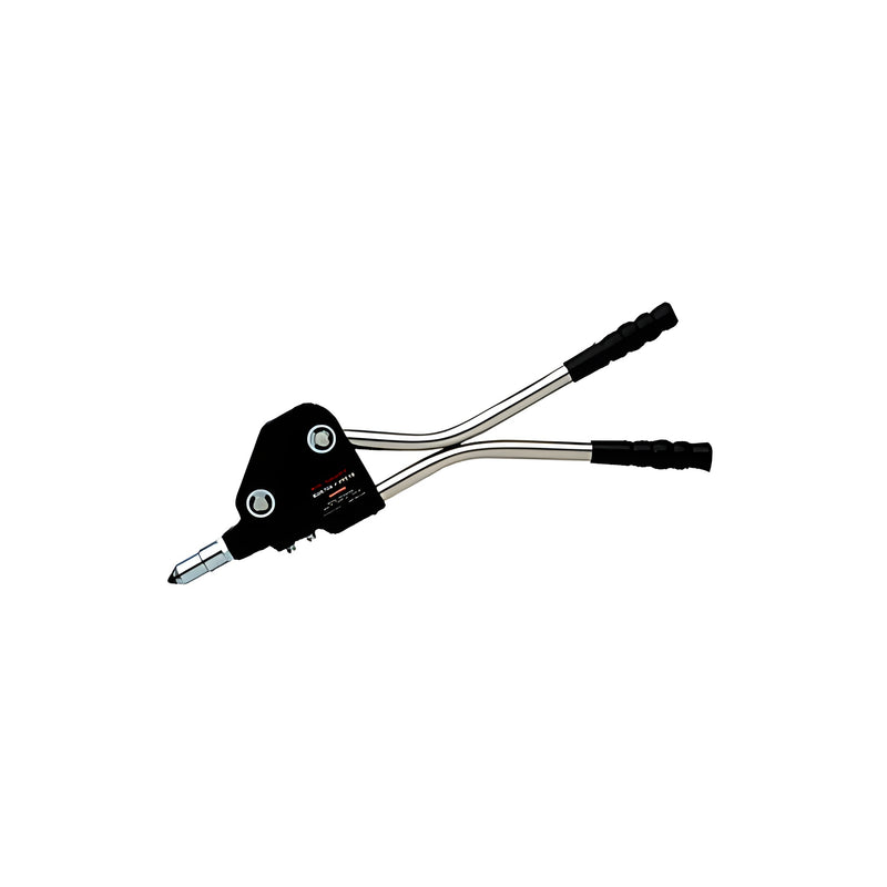 The Marson Big Daddy riveter features a black housing with two long metal handles and black rubber grips.