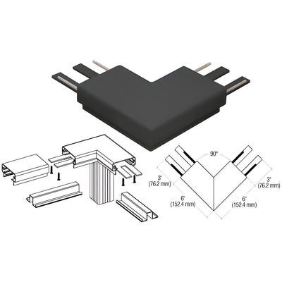 CRL Matte Black 200 Series Top Cap 90º Corner