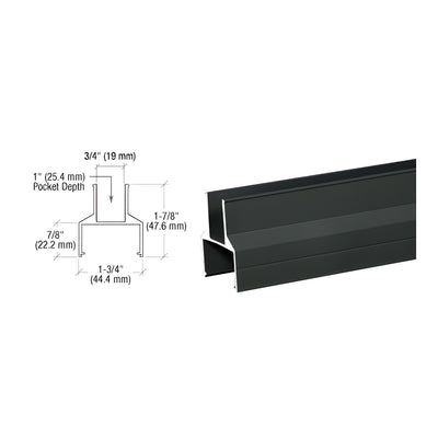 CRL Matte Black 100/150 Series 241" Bottom Rail