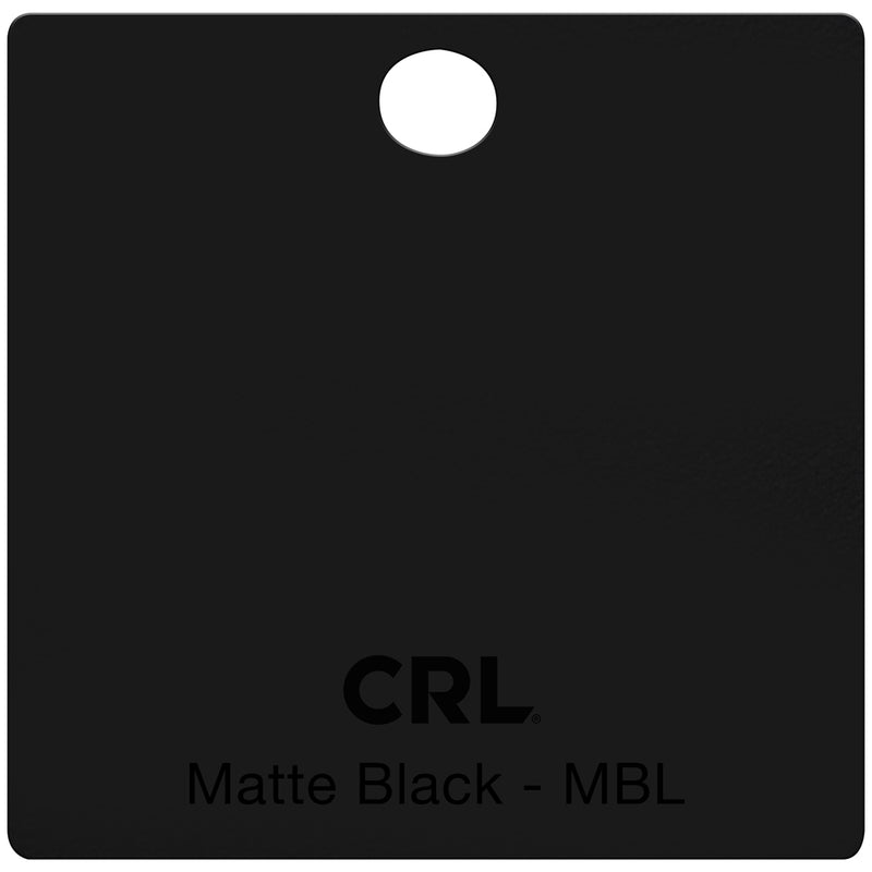 A square brass color sample chip featuring a matte black finish and a circular hole at the top.