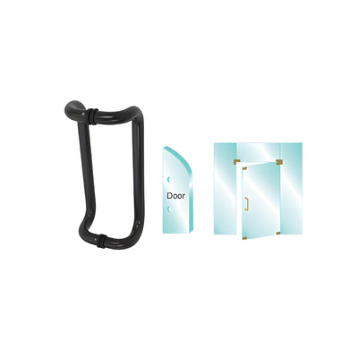 CRL Matte Black 10" Glass Mounted Offset Pull Handle