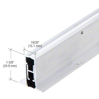A close-up view of the CRL 36-inch medium-duty automatic door bottom in aluminum showing its profile dimensions.