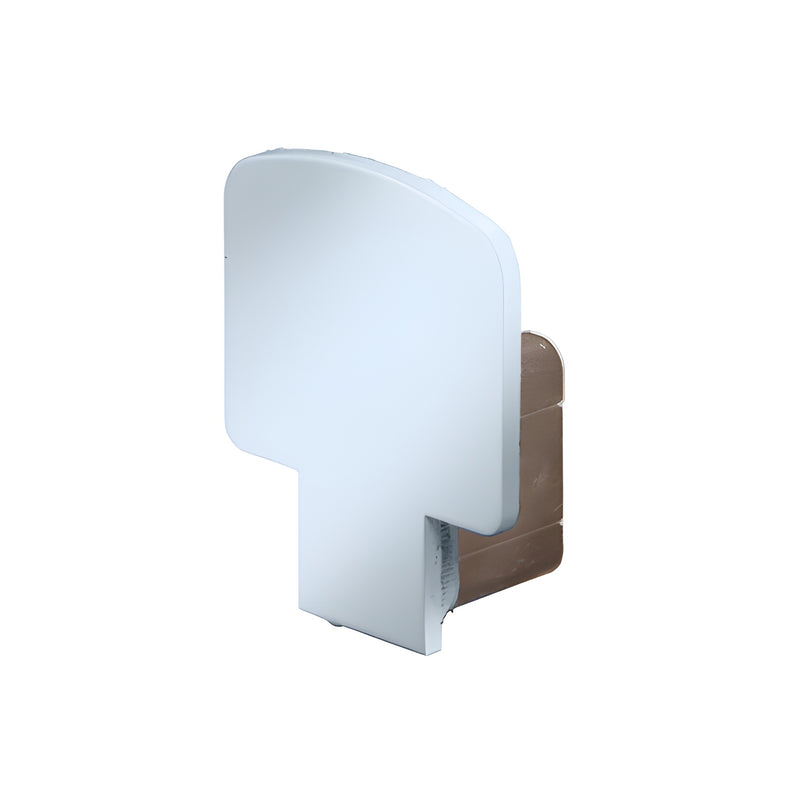A close-up view of a CRL 100 Series decorative end cap featuring a smooth mill finish.