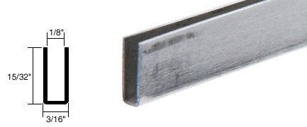 A cross-section diagram and a perspective view of the mill finish aluminum adhesive bond storm window edge wrap channel.