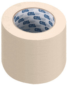 A single roll of tan CRL multi-purpose masking tape shown from a top-down angle.