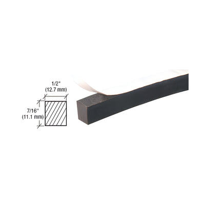CRL Neoprene Sponge Rubber Weatherstrip 1/2" x 7/16" with Peel-Bak Adhesive