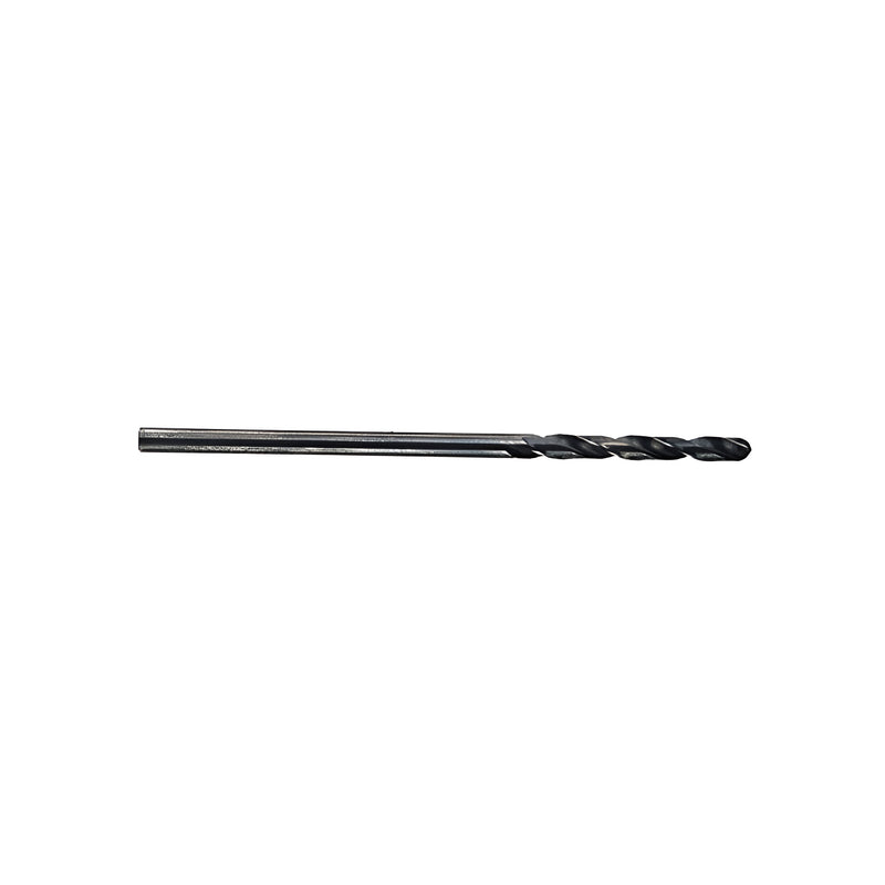 A 6-inch long steel aircraft extension drill bit with a straight shank and a No. 21 wire gauge tip.