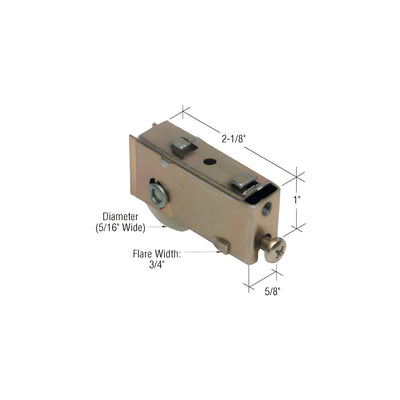CRL 1-1/4" Nylon Sliding Glass Door Roller with 5/8" Wide Housing for Smith Carry Doors