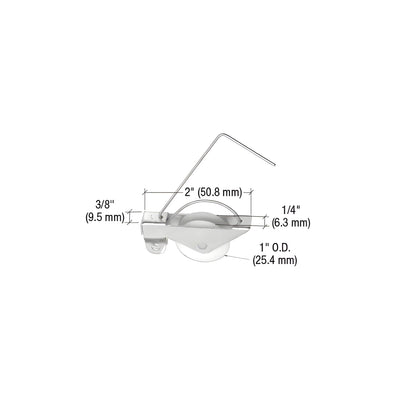 CRL 1" Nylon Sliding Screen Door Spring Tension Roller