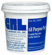 A 32 oz. container of CRL off-white all purpose putty with blue and white branding.
