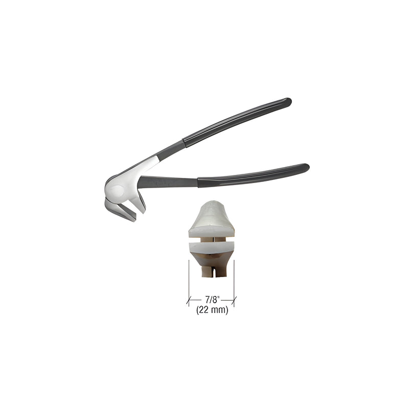 CRL offset glass pliers featuring black handles and a 7/8 inch wide jaw for glass manipulation.