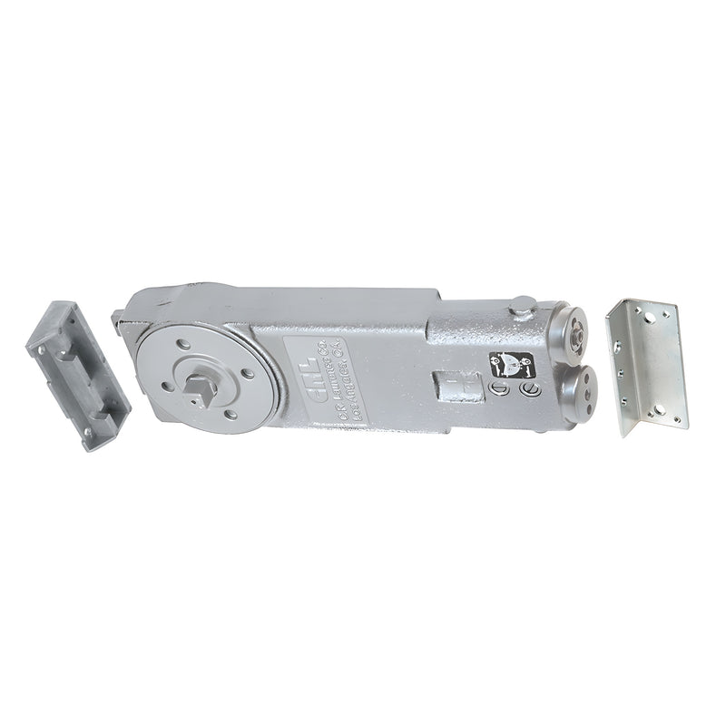 The CRL overhead concealed door closer body is shown with its mounting hardware.