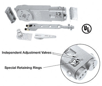 CRL Medium Duty 90º No Hold Open Overhead Concealed Closer with "A" End-Load Hardware Package