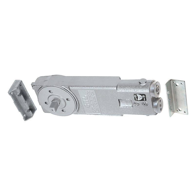 The CRL 9770 overhead concealed door closer body is shown with its mounting brackets.