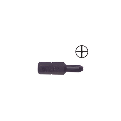 CRL 1/4" Hex No. 2 Point Undercut Phillips Insert Bit