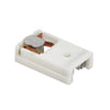 A white plastic CRL Pivot Lock Shoe with metal internal components shown from an elevated angle.