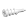 A single white plastic E-Z Ancor for drywall featuring a Phillips head drive style.