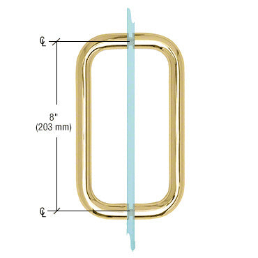 CRL Polished Brass 8" BM Series Back-to-Back Handle Without Metal Washers