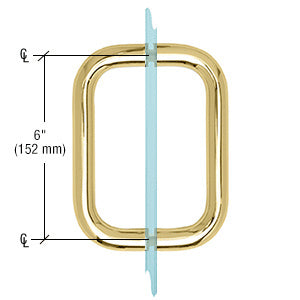 CRL Polished Brass 6" BM Series Back-to-Back Handle Without Metal Washers