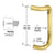 CRL Polished Brass 10" Single Offset Door Pull