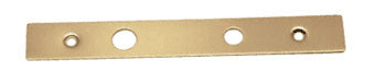 A rectangular polished brass walking beam top pivot cover plate featuring four pre-drilled mounting and pivot holes.
