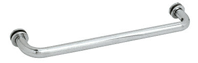 A polished chrome 18-inch tubular single-sided towel bar designed for glass mounting.