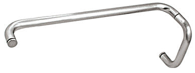 A polished chrome BM series combination unit featuring an 18-inch towel bar and a 6-inch pull handle for glass shower doors.